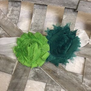 🌿Boutique Green Delicate Flower Headband Baby St. Patrick’s Day | Spring White